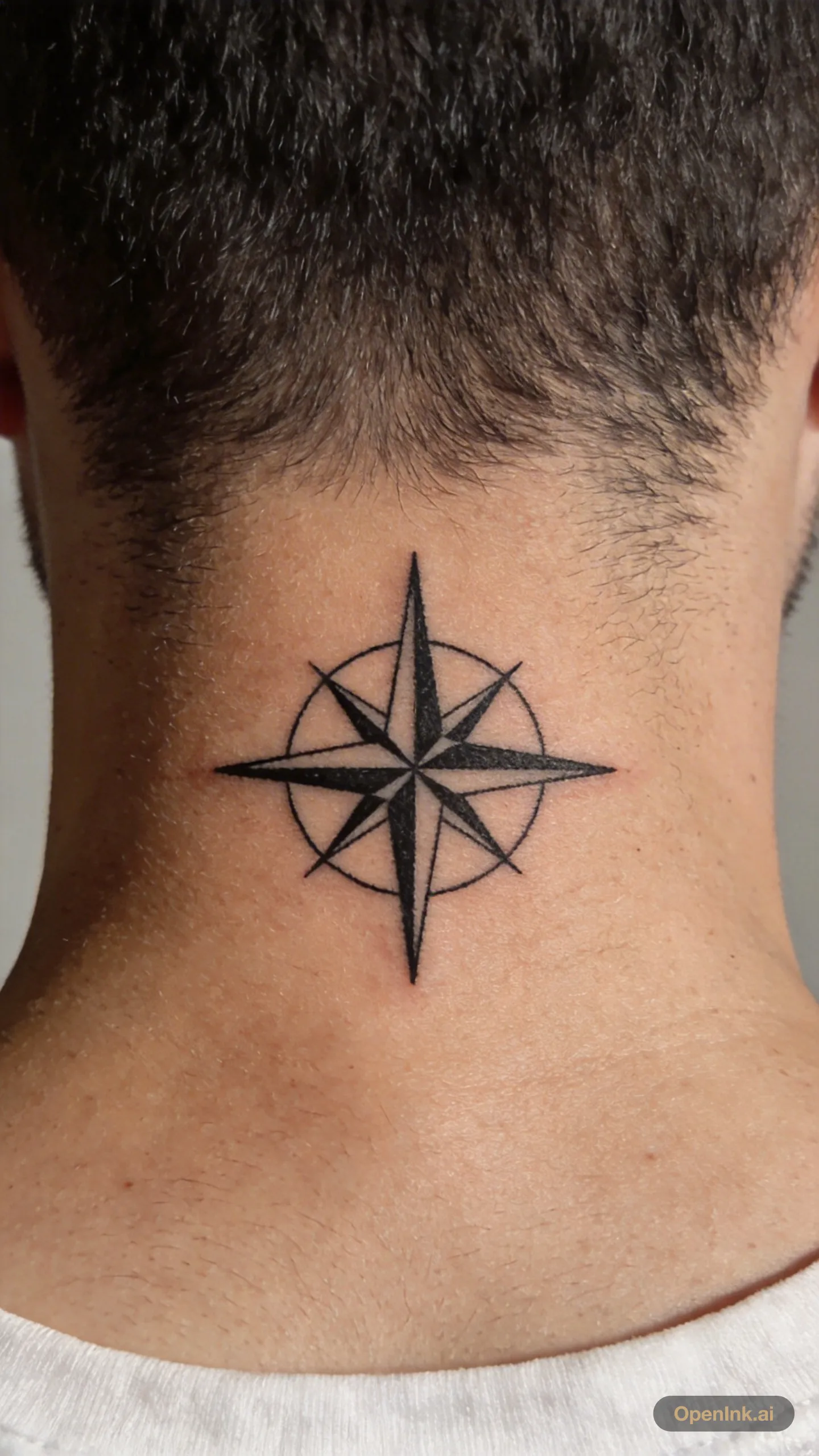 Geometric compass tattoo inspiration