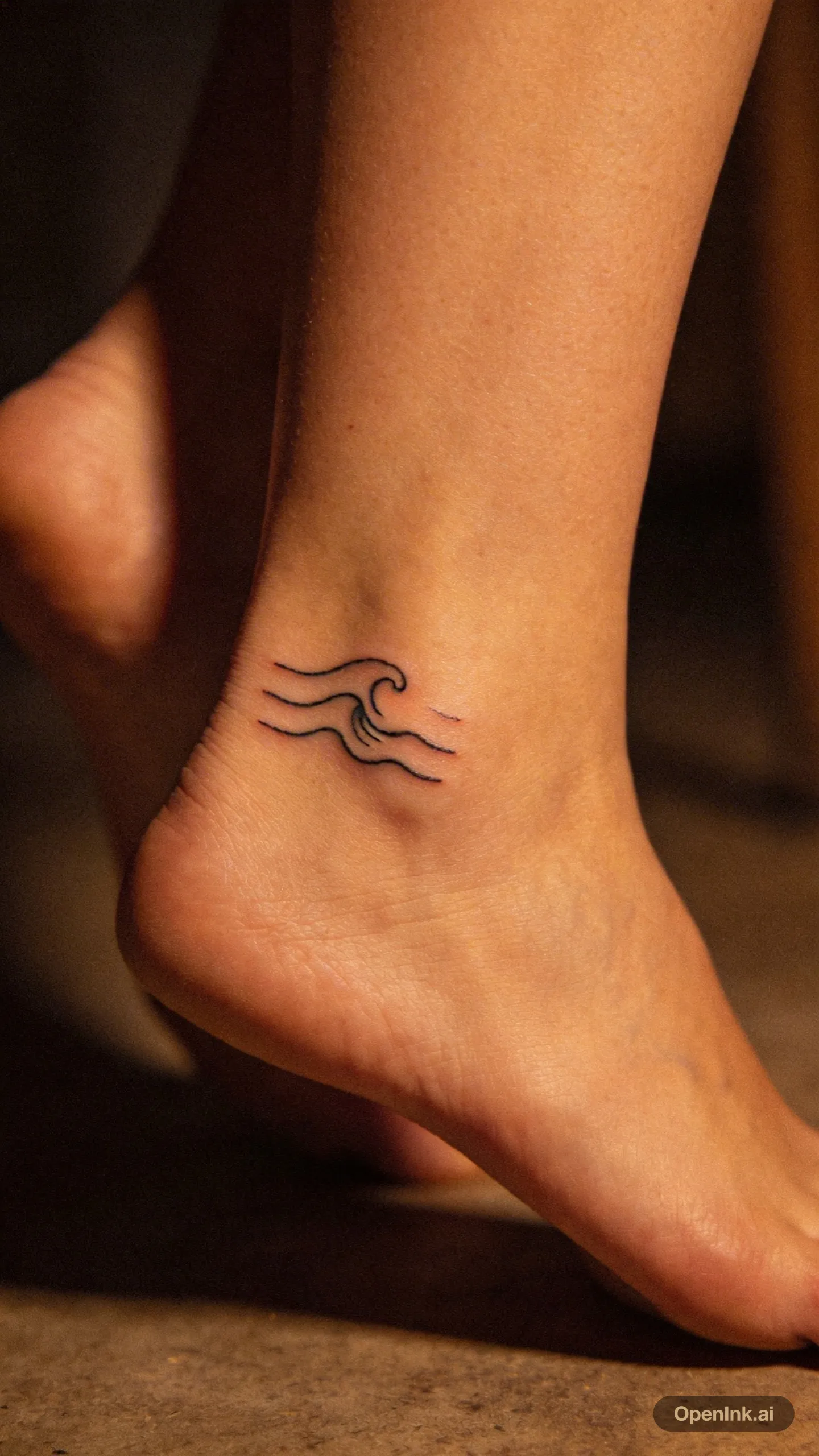 Minimal wave tattoo inspiration