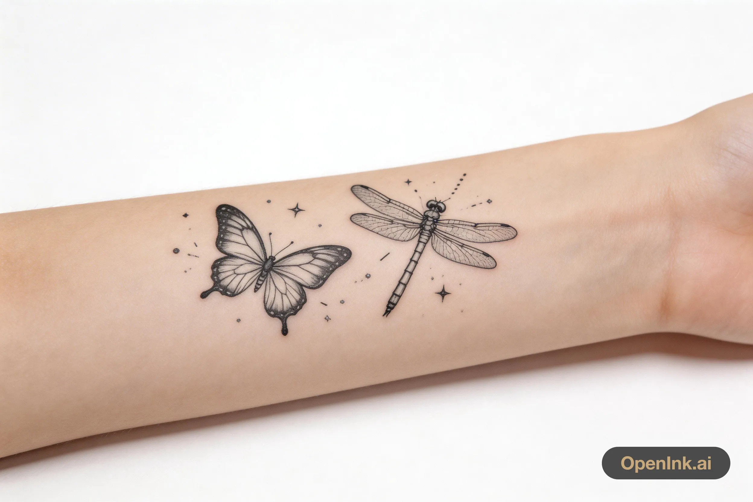 Butterfly and dragonfly tattoo inspiration for women